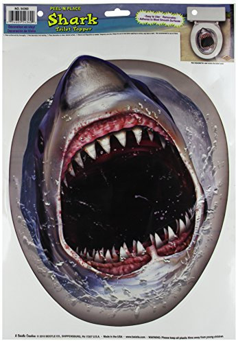 Beistle 54360 Toilettendeckelsticker Hai, 12 x 43 cm