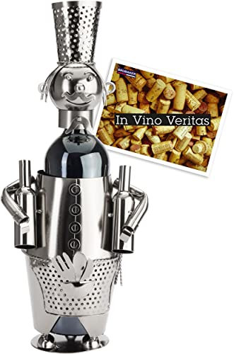 BRUBAKER Wine Bottle Holder Barman Tavern Keeper Metal Table Decoration Gift