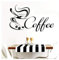Grandora W3039 Wandtattoo Coffee Kaffeetasse Bohnen Küche schwarz 29 x 18 cm