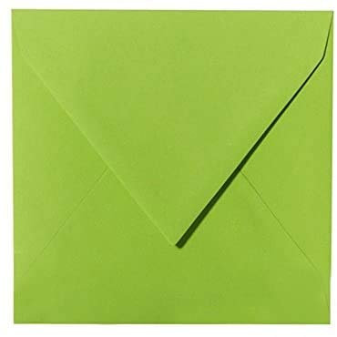 25 Quadratische Briefumschläge 15 x 15 cm 15 x 15 mm Gras Grün Verschluss: feuchtklebend Grammatur: 120 g/m²