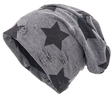 shenky Beanie Mütze Destroyed Stern Charcoal