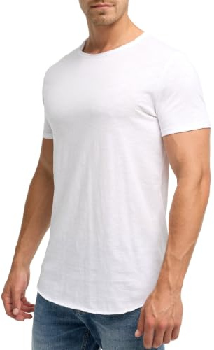 Indicode Herren Willbur T-Shirt mit Rundhals-Ausschnitt | Herrenshirt Sommershirt White, S