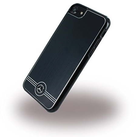 Mercedes MEHCP7BRUALBK Pure Line Aluminium Hart Schutzhülle für Apple iPhone 7 schwarz