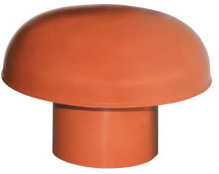 First Plast CDVM100T Chapeau de Ventilation PVC avec moustiquaire personnalisables-100-rouge-tuile, Rouge tuile