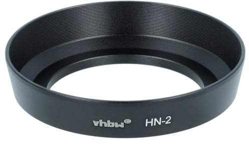 vhbw Gegenlichtblende Ersatz für Nikon HN-2 für 52mm Objektiv | Schwarz, Metall, Rund, 7,4 cm