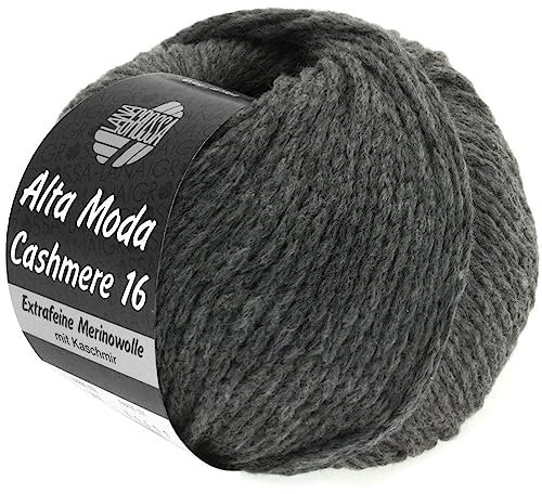 LANA GROSSA Alta Moda Cashmere 16 | Feinste 16 Mikron Merinowolle mit Kaschmiranteil | Handstrickgarn aus 78% Schurwolle (Merino) 12% Kaschmir & 10% Polyamid (Nylon) | 50g zum Stricken | 110m Garn 13