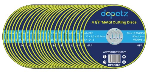 Dapetz ® Metal Cutting Discs 115mm Stainless Steel For Angle Grinder 115 x 1 x 22.2mm High Performance Grinder Discs With 22.2mm Bore For Precise Cutting & Smooth Grinding 25PCS