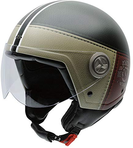 NZI Zeta Grafik Offenes Gesicht Motorradhelm, Matt No Breaks, Größe XS