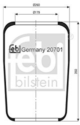febi bilstein 20701 Air Spring without piston, pack of one