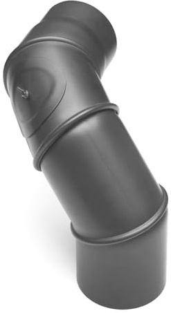 raik Rauchrohrbogen/Ofenrohrbogen Multibogen mit Tür 4-teilig 0-90° drehbar 160 mm Durchmesser 2 mm Stahlblech Gussgrau SH062-160-gg