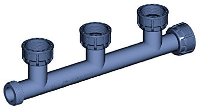 PE Rohr 3 fach Ausflussverteiler Verteiler Abgänge 1 AG IG Überwurf Fitting