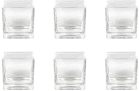 Vase/Windlicht Glas Würfel, eckig, 8 x 8 cm, Stück:6 Stück