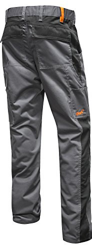 strongAnt Arbeitshose für Herren Männer Bundhose Cargohose - Grau-Schwarz. Größe: 42