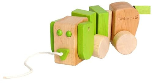 EverEarth Nachzieh-Hund aus Holz - Lauflernspielzeug mit Wackelohren - Fördert Motorik & Koordination - Nachhaltiges Spielzeug ab 18 Monaten - EE32588