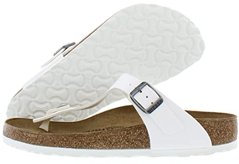 Birkenstock Women's Gizeh White Birko-Flor Sandals 41 R (US Women's 10-10.5)