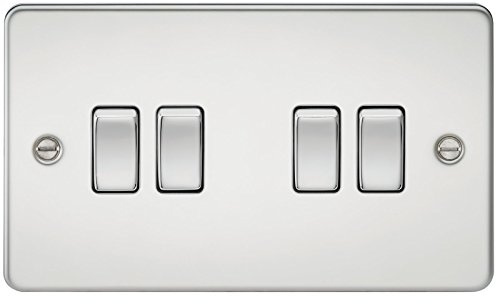 Knightsbridge FP4100PC FPAV4100PC Flat Plate 10A 4G 2 Way Switch-Polished Chrome