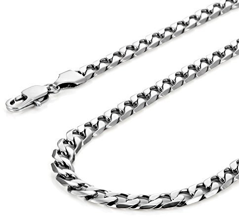 URBAN JEWELRY Klassische Herren Halskette 316L Edelstahl Silber Kette Farbe 46, 54, 59 cm (46.00)