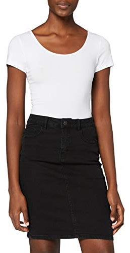 VERO MODA Damen VMMAXI My SS Soft U-Neck NOOS T-Shirt, Weiß Bright White, 36 (Herstellergröße: S)
