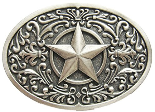 Jean's Friend Vintage Silver Plated Southwest Western Star Oval Belt Buckle Gürtelschnallen