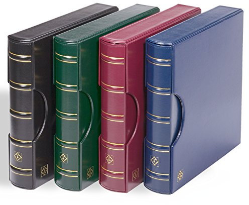 Leuchtturm 333295 Ringbinder Excellent DE - Sammelmappe im Classic Design - inkl. Schutzkassette - blau