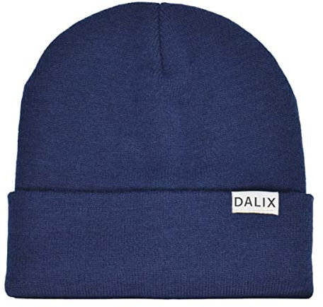 DALIX 12 Knit Beanie in Navy Blue