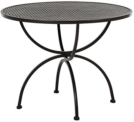 MBM 156137 Tisch Romeo, Durchmesser 100 x 73 cm, Eisengestell Plattenfarbe marone antik