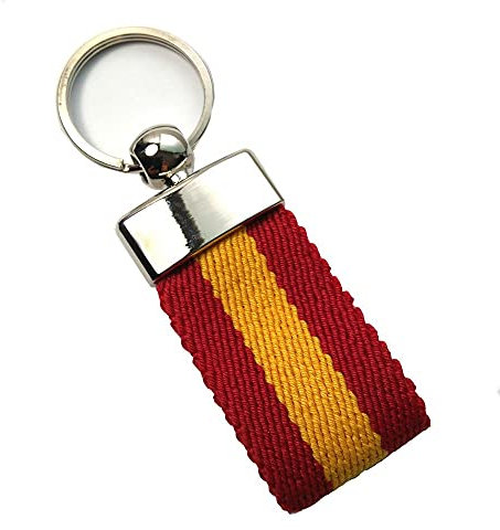 Vendopolis LLAVERO DE LONA Y ACERO INOXIDABLE MODELO BANDERA ESPAÑOLA BANDERA DE ESPAÑA