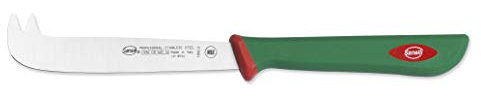 Sanelli Ligne Premana Professional,Couteau Fromage Parmesan Cm.12,Acier Inoxydable,Vert et Rouge,