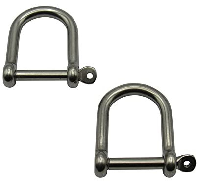 Stainless Steel Wide Dee Shackle 8MM X2 (Screw Pin D Link Small Heavy Duty)