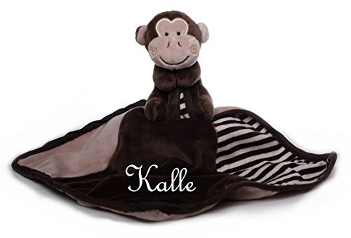 Baby Kuscheltuch Affe mit Namen bestickt