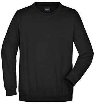 James & Nicholson Sweatshirt Rundhals - Klassischer Sweatpullover für Freizeit und Beruf | Farbe: black | Grösse: M