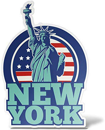 erreinge Aufkleber New Yorker Freiheitsstatue Shaped Adhesive Verwenden PVC für Abziehbild Tapete Auto Moto Helmet Camper Laptop - 35 cm