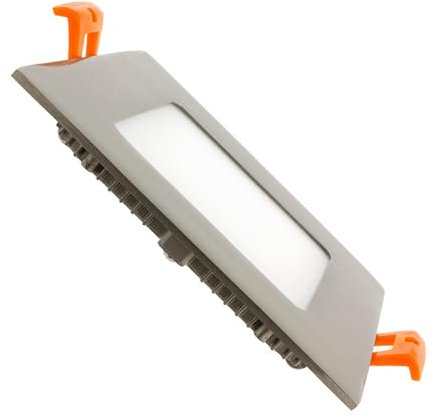 LEDKIA LIGHTING Placa LED 6W Cuadrada Foco Downlight Empotrable Plano Corte 105x105 mm Silver 6000K Blanco Frío