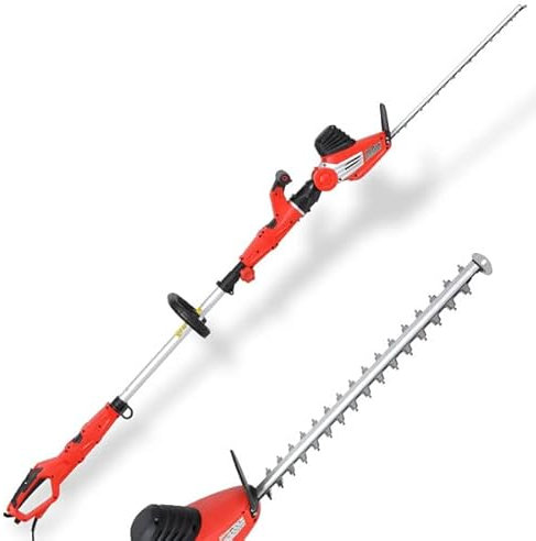 HECHT Taille-haie électrique 675 - Taille-haie télescopique - 750 W - Longueur de coupe de 510 mm - Manche télescopique extensible