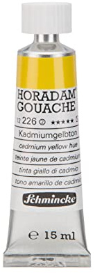 Schmincke - HORADAM® Gouache, cadmium yellow hue, 226, 15 ml, finest gouache color, highest concentration of pigments, luminosity and depth of color