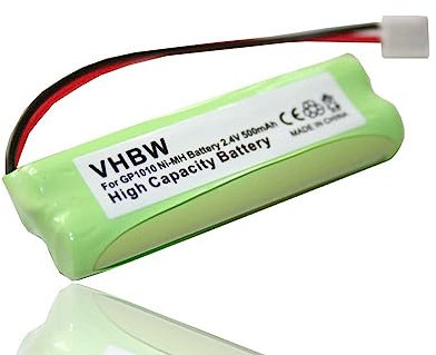 vhbw 1x Akku kompatibel mit Medion MD82622, MD83001, MD83022, MD83091, MD83166, MD83274, MD83542 Festnetz Telefon (500 mAh, 2,4 V, NiMH) - Ersatz für GP1010, GPHC05RN01, VTHC04RN00