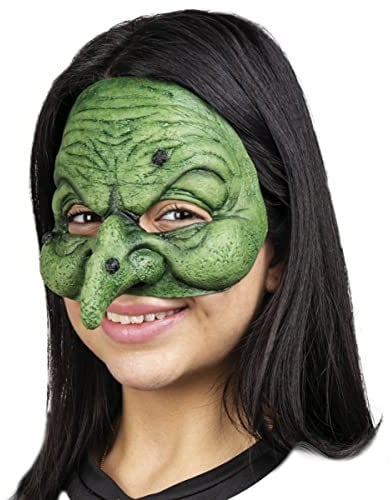 Horror-Shop Grüne Hexen Halbmaske