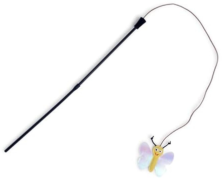 Petface Butterfly Teaser Toy for Cats and Kittens, Filled with Natural Catnip (Pack of 1) | Interactive Wand Toy, Encourages Play & Stimulation, Soft Material, Promotes Bonding, Supervise During Use