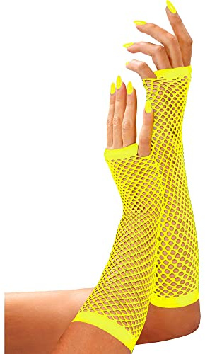 W WIDMANN MILANO Party Fashion - Fingerlose Netzhandschuhe, 33 cm, Karneval, Mottoparty