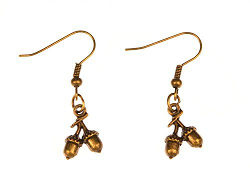 Miniblings Eichel Ohrringe Nussohrringe Nuss Eichhörnchen Herbst Wald Bronze - Handmade Modeschmuck I Ohrhänger Ohrschmuck