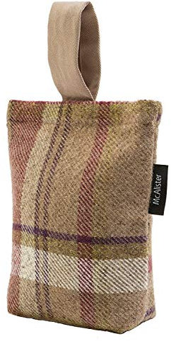 McAlister Textiles Heritage Mulberry Purple Unfilled Fabric Door Stop,Tartan Plaid Patterned Decorative Doorstopper Novelty Gift Home Accessory 21x17cm (8x6.5 Inches)