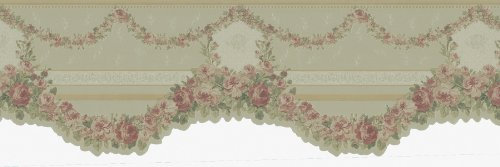 Brewster Mirage 974B60944 Vintage Legacy III Floral Swag Wall Border, 6.5-Inch by 180-Inch, Gold