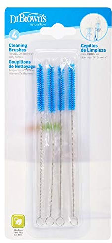 Dr. Brown's Reinigungsbürsten [2er Set] - Flaschenbürste - Weiß - Nylonborsten - Kunststoff - Für spezifische Flaschentypen - Baby Care
