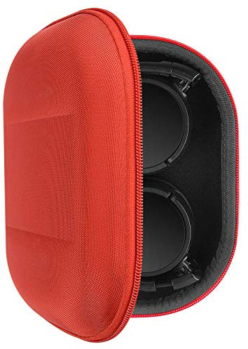Geekria Shield Headphones Case Compatible with Sony MDR-ZX300, MDR-ZX310, MDR-XB200, MDR-ZX100, MDR-ZX110 Case, Replacement Hard Shell Travel Carrying Bag with Cable Storage (Red)