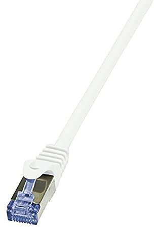 LogiLink CQ4021S Cat 7 600MHz S/FTP PrimeLine Patch Cable, 0.50 Meter Length, White, White, 0.50 Meter Length