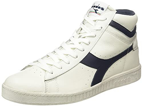 Diadora Unisex Game L High Waxed Hohe Sneaker, Weiß White Blue Caspian Sea, 36 EU