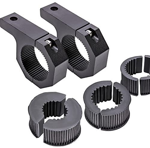 Lamphus Lot de 2 kits de fixation horizontale pour barre lumineuse, 2,5 cm/3,8 cm/4,4 cm/5,1 cm, avec pince aluminium pour pare-buffle, cage de retournement de quad, voiturette tout-terrain