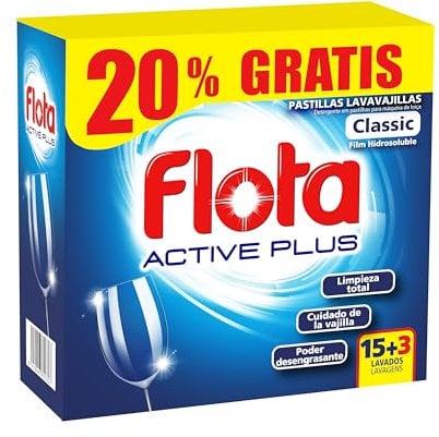 FLOTA | Pastillas Lavavajillas Máquina Antigrasa | Limpieza | 15+3 Lavados