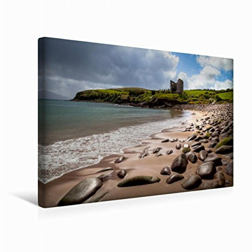 Premium Textil-Leinwand 45 x 30 cm Quer-Format Minard Castle - Dingle | Wandbild, HD-Bild auf Keilrahmen, Fertigbild auf hochwertigem Vlies, Leinwanddruck von Juergen Klust
