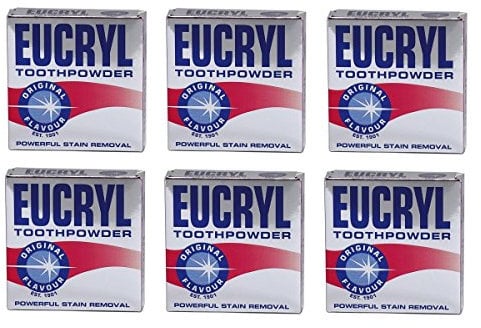6 x Eucryl Smokers polvo de dientes original 50 g